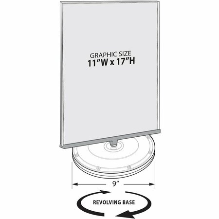 Azar Displays Two-Sided Revolving Acrylic Sign Holder, 11inW x 17inH, 2PK 108558